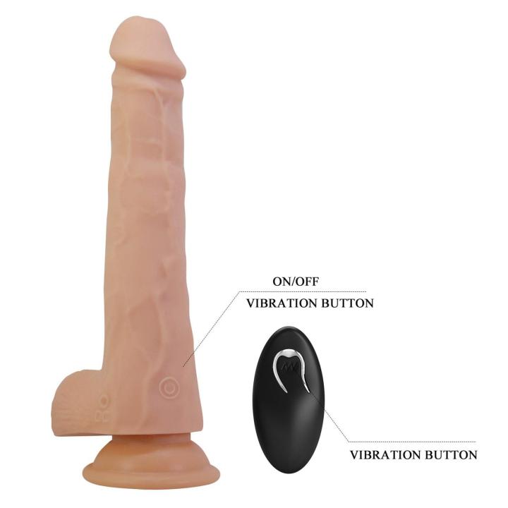 Realistyczne dildo 23,5 cm z ruchem posuwistym, rotacją i wibracjami