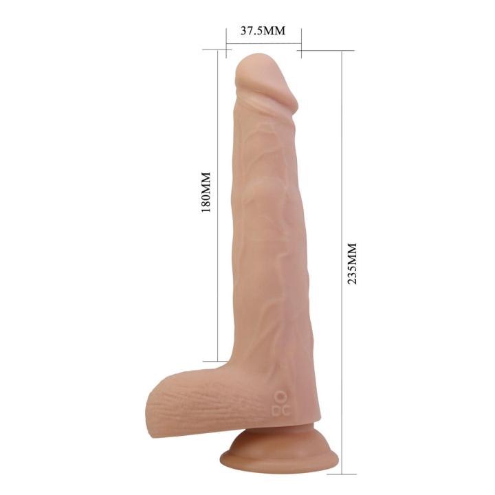 Realistyczne dildo 23,5 cm z ruchem posuwistym, rotacją i wibracjami
