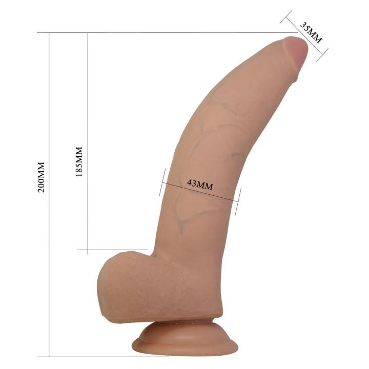 Realistyczne dildo TPE z przyssawką 20 cm – Sliding Skin i elastyczny rdzeń