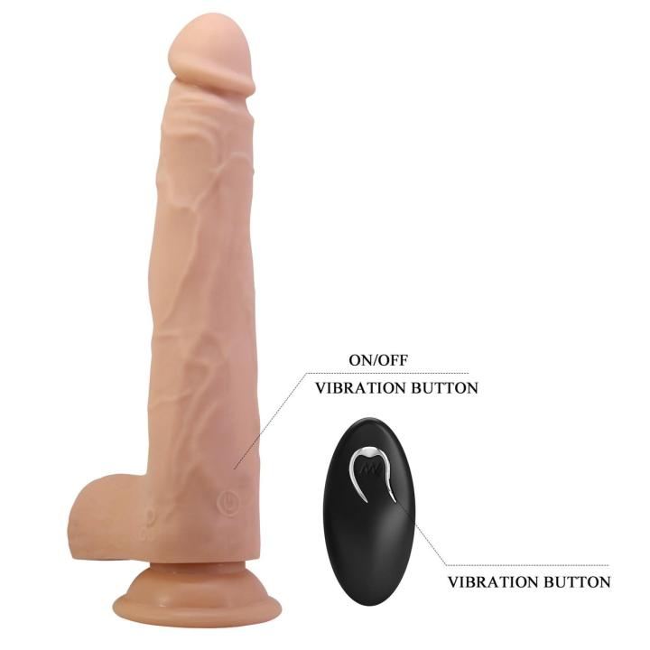 Realistyczne dildo 24,5 cm z posuwem, rotacją, wibracjami i przyssawką