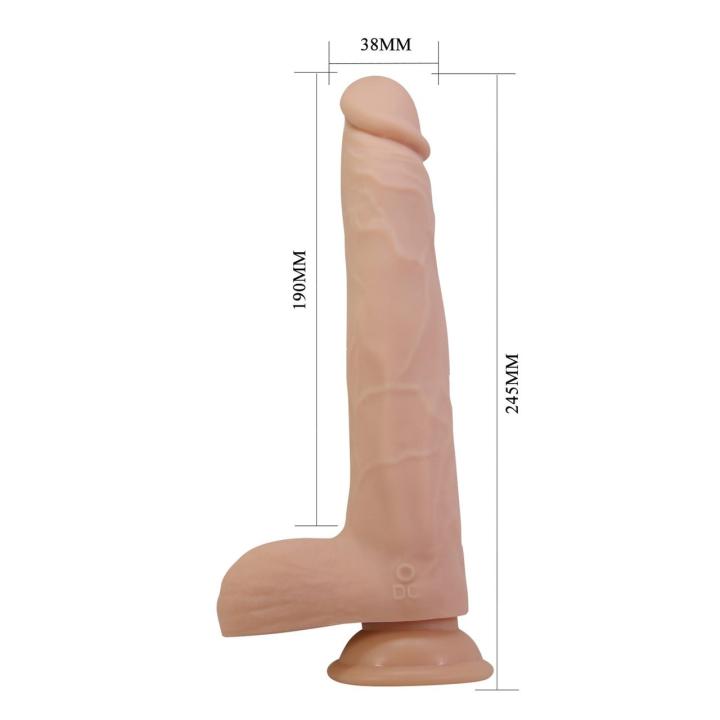 Realistyczne dildo 24,5 cm z posuwem, rotacją, wibracjami i przyssawką