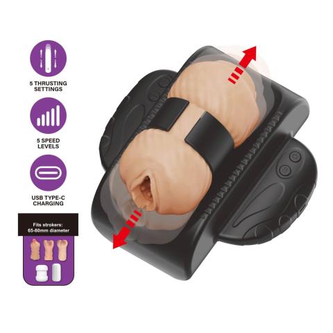 Automatyczny masturbator z ruchem posuwistym i 5 prędkościami USB-C