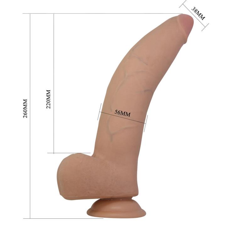 Realistyczne dildo z przyssawką 26 cm – miękkie TPE i efekt Sliding Skin