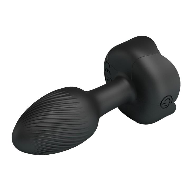 Wibrujący plug analny z podświetleniem i teksturą 8,5 cm