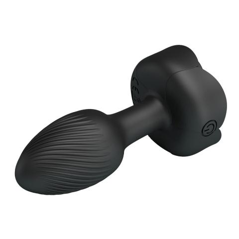 Wibrujący plug analny z podświetleniem i teksturą 8,5 cm