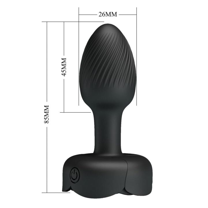 Wibrujący plug analny z podświetleniem i teksturą 8,5 cm