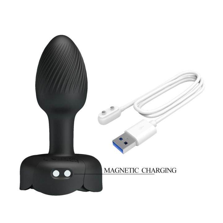 Wibrujący plug analny z podświetleniem i teksturą 8,5 cm