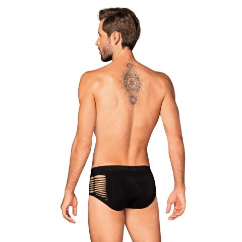Obsessive M101 slipy męskie czarne z wycięciami | Loris.pl