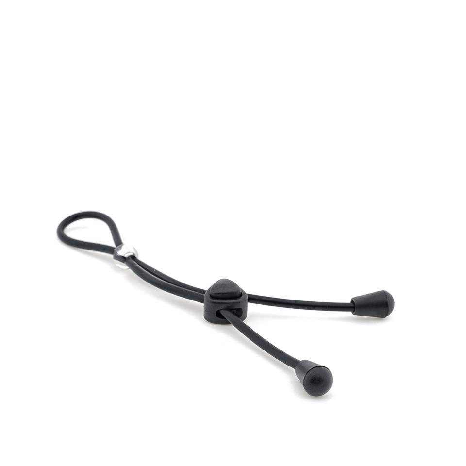 Czarny silikonowy pierścień erekcyjny na penisa i mosznę – regulowany