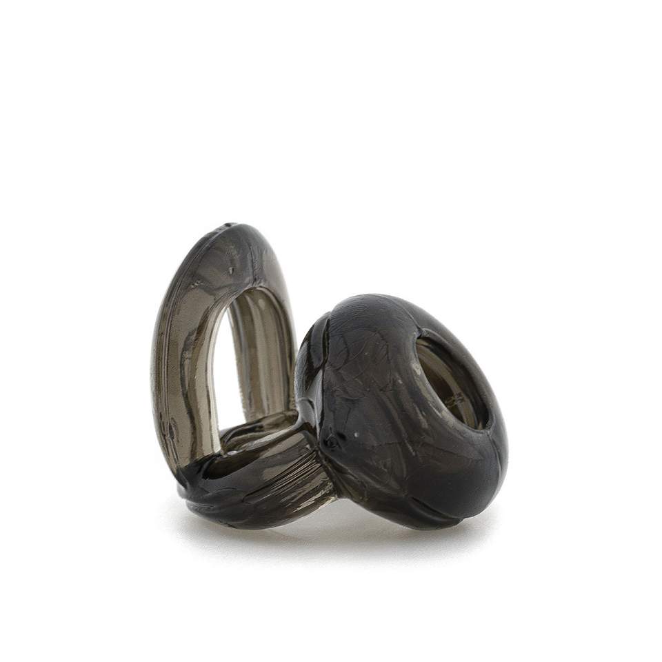 Żelowy potrójny pierścień erekcyjny na penisa i jądra w kolorze czarnym