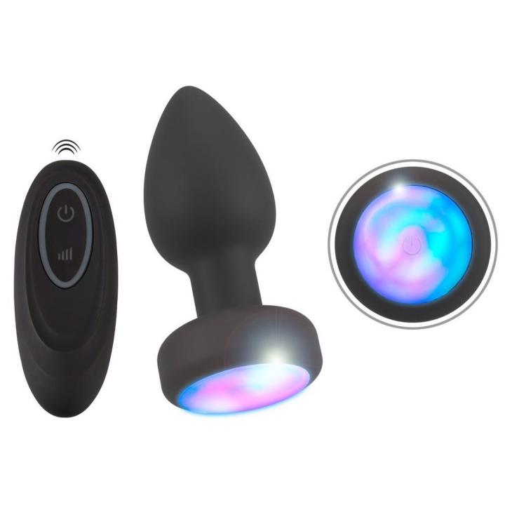 Wibrujący korek analny LED z pilotem 7 trybów wodoodporny ładowany USB