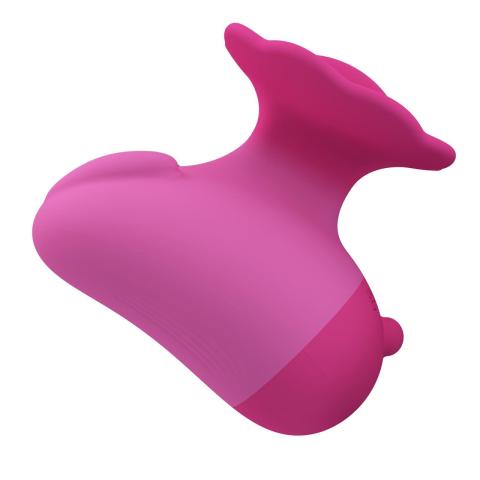 Wibrujący stymulator na palec z fakturą kwiatu różowy wodoodporny