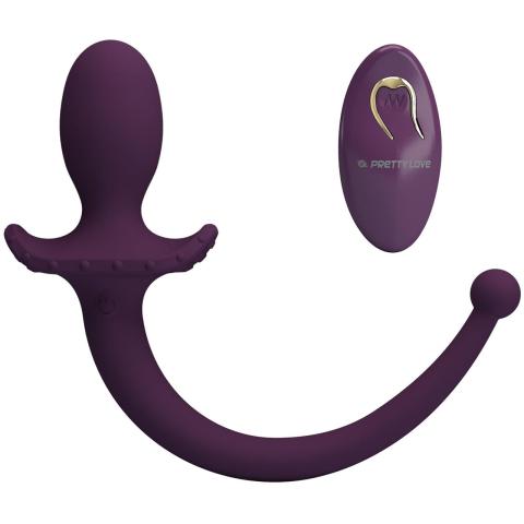 Wibrujący plug analny z ogonem i pilotem 12 trybów, silikon, USB