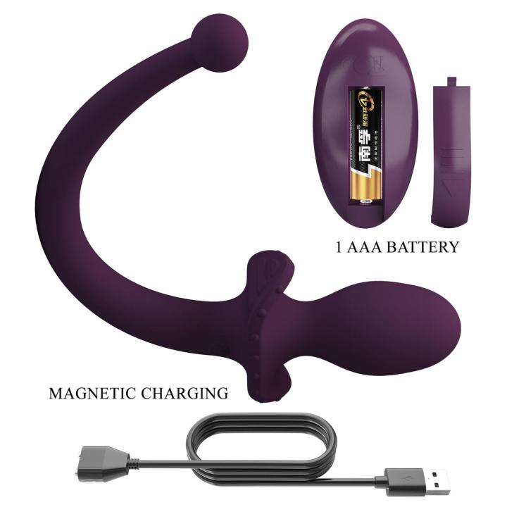 Wibrujący plug analny z ogonem i pilotem 12 trybów, silikon, USB