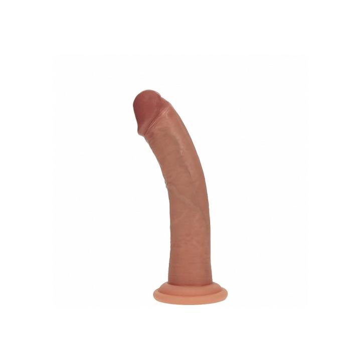 Realistyczne dildo dual density z przyssawką 18,5 cm cieliste