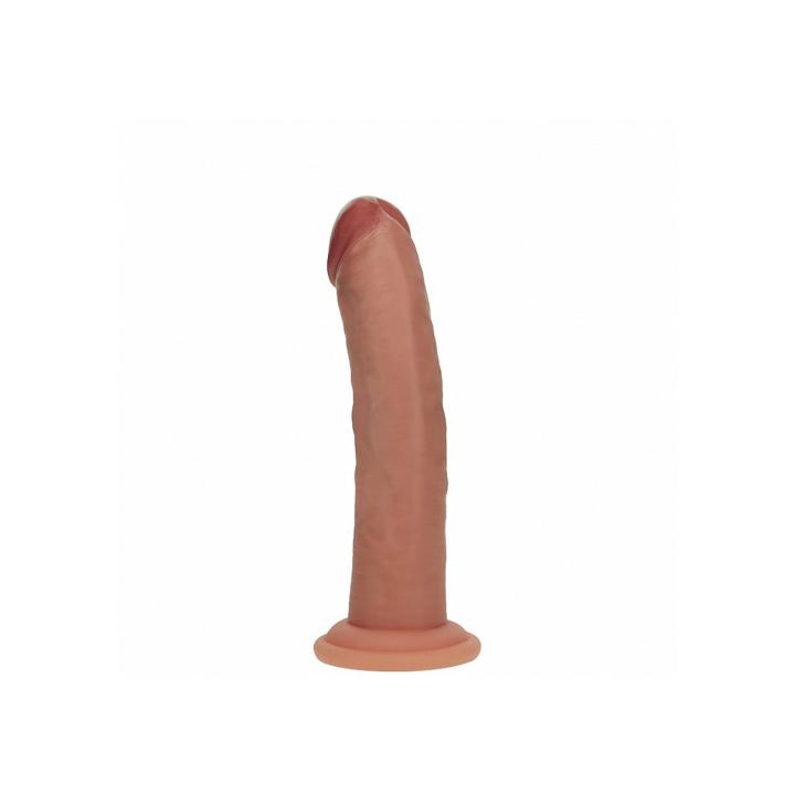 Realistyczne dildo dual density z przyssawką 18,5 cm cieliste
