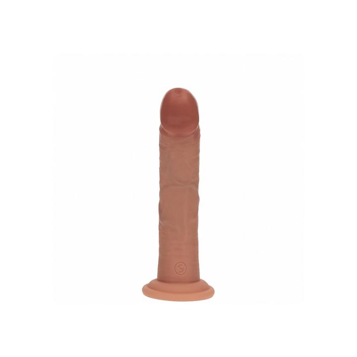 Realistyczne dildo dual density z przyssawką 18,5 cm cieliste