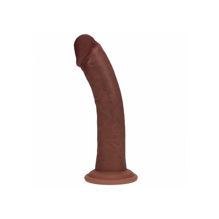 Realistyczne dildo dual density z przyssawką brązowe 20,5 cm