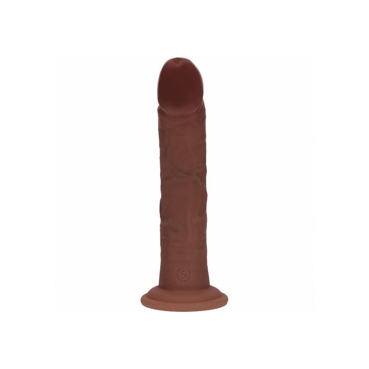 Realistyczne dildo dual density z przyssawką brązowe 20,5 cm