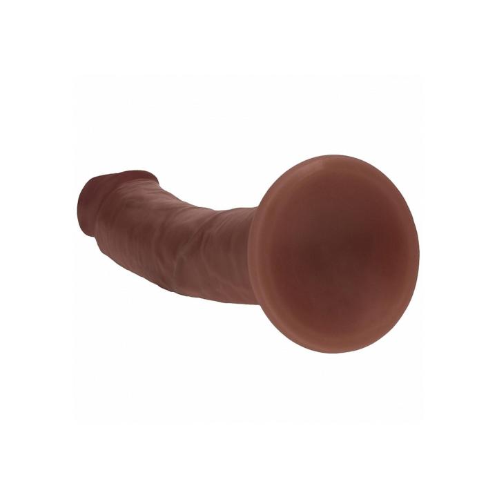 Realistyczne dildo dual density z przyssawką brązowe 20,5 cm