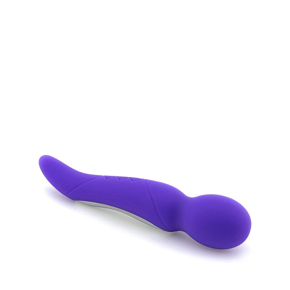 Fioletowy silikonowy masażer łechtaczki z dwoma końcówkami