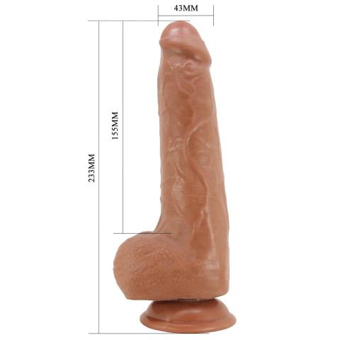 Realistyczne dildo TPR 23,3 cm z ruchomą skórą i przyssawką