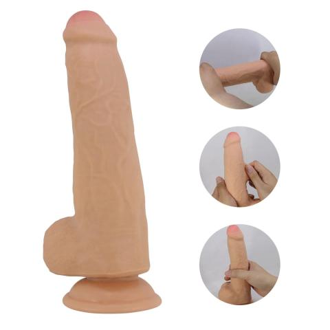 Realistyczne dildo 23,3 cm z ruchomą skórą i przyssawką TPR