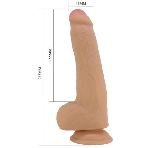 Realistyczne dildo 23,3 cm z ruchomą skórą i przyssawką TPR