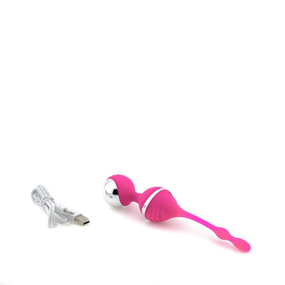Różowe silikonowe kulki wibrujące do stymulacji i treningu mięśni pochwy