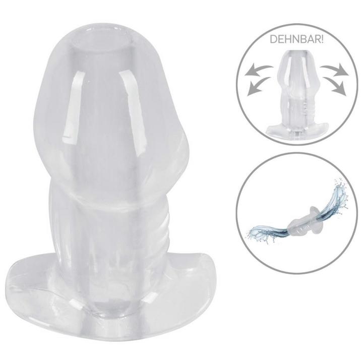 Przezroczysty korek analny z tunelem 10,2 cm z elastycznego TPE