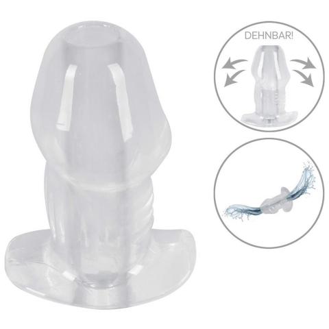 Przezroczysty korek analny z tunelem 10,2 cm z elastycznego TPE