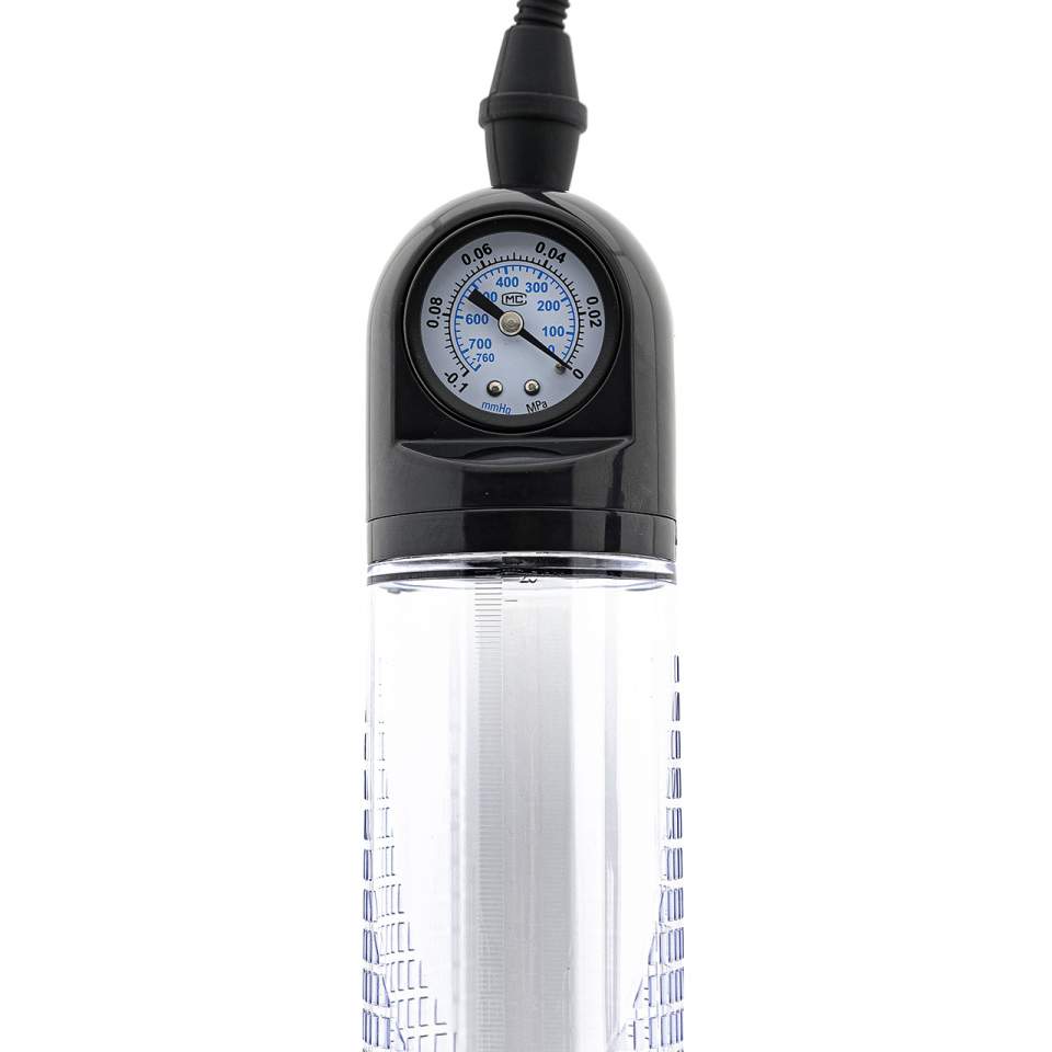 Plastikowa pompka próżniowa do penisa z manometrem