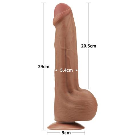 Realistyczne dildo XXL 29,2 cm z przysawką i efektem ślizgającej skóry