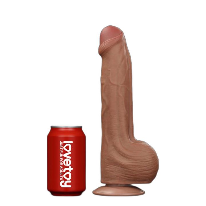Realistyczne dildo XXL 29,2 cm z przysawką i efektem ślizgającej skóry