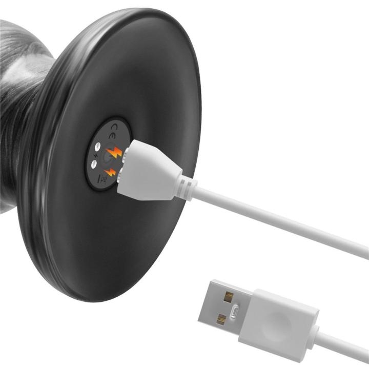 Duży wibrator analny 31,8 cm z wibracjami, USB i przyssawką