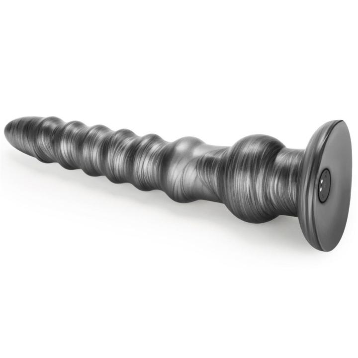 Duży wibrator analny 31,8 cm z wibracjami, USB i przyssawką