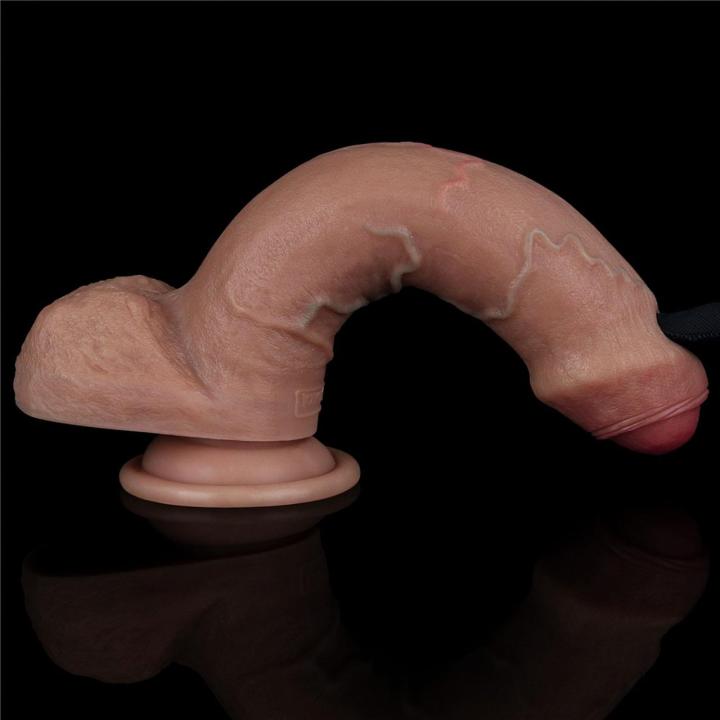 Realistyczne dildo dwuwarstwowe 20,3 cm z przyssawką z silikonu platynowego