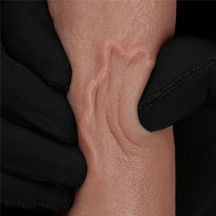 Realistyczne dildo dwuwarstwowe 20,3 cm z przyssawką z silikonu platynowego