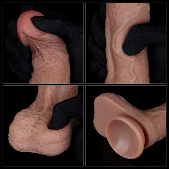 Realistyczne dildo z podwójnego silikonu 21,6 cm z przyssawką