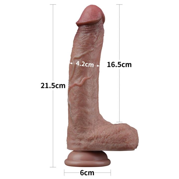 Realistyczne dildo z podwójnego silikonu 21,6 cm z przyssawką
