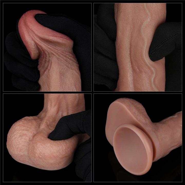 Realistyczne dildo z przyssawką 22,9 cm - dwuwarstwowy silikon