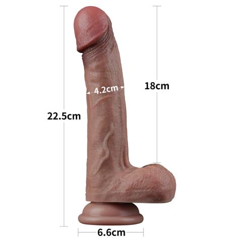 Realistyczne dildo z przyssawką 22,9 cm - dwuwarstwowy silikon