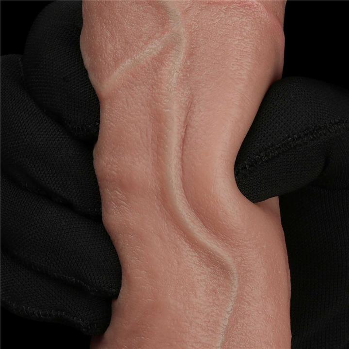 Realistyczne dildo dwuwarstwowe 22,9 cm z przyssawką z silikonu platynowego