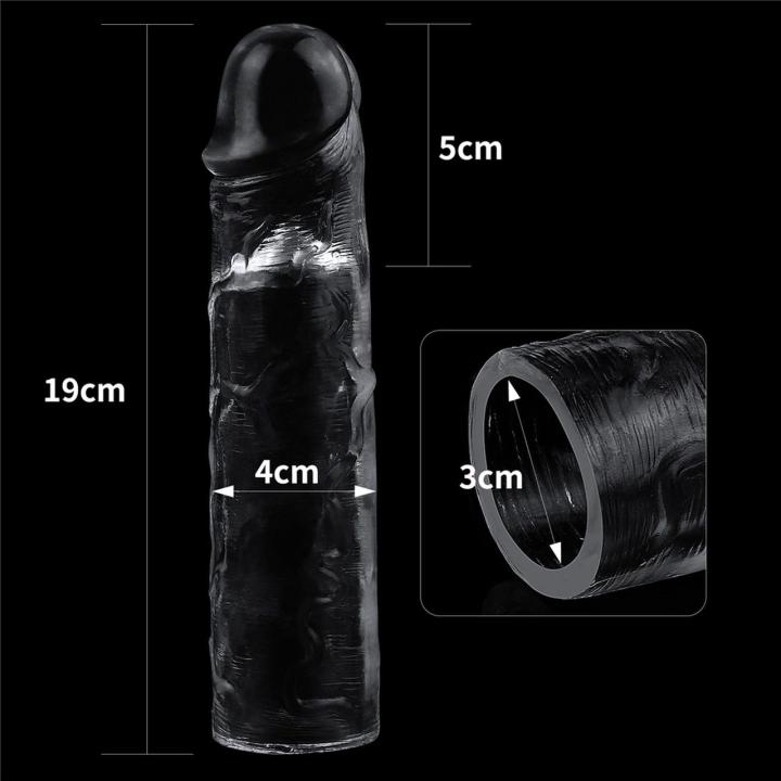 Przezroczysta nakładka na penisa +5,1 cm i 30% obwodu 17,8 cm