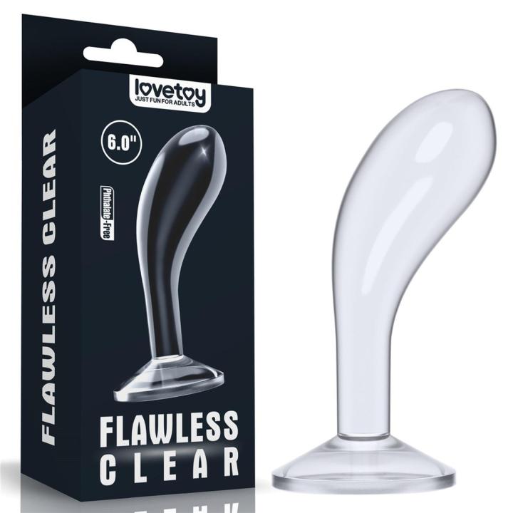 Przezroczysty plug do prostaty 15,2 cm – elastyczny TPE, szeroka podstawa