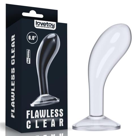 Przezroczysty plug do prostaty 15,2 cm – elastyczny TPE, szeroka podstawa