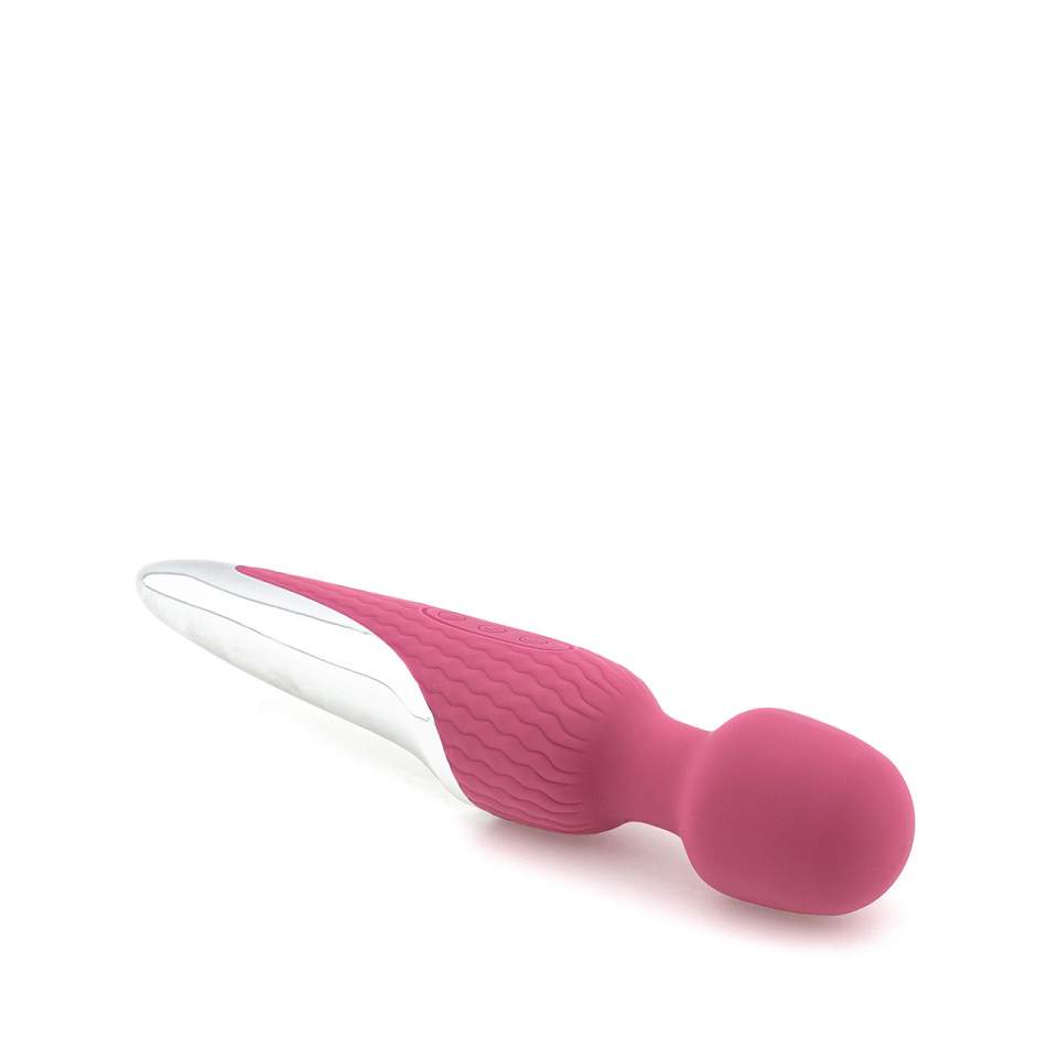 Różowy silikonowy masażer łechtaczki i całego ciała z funkcją podgrzewania