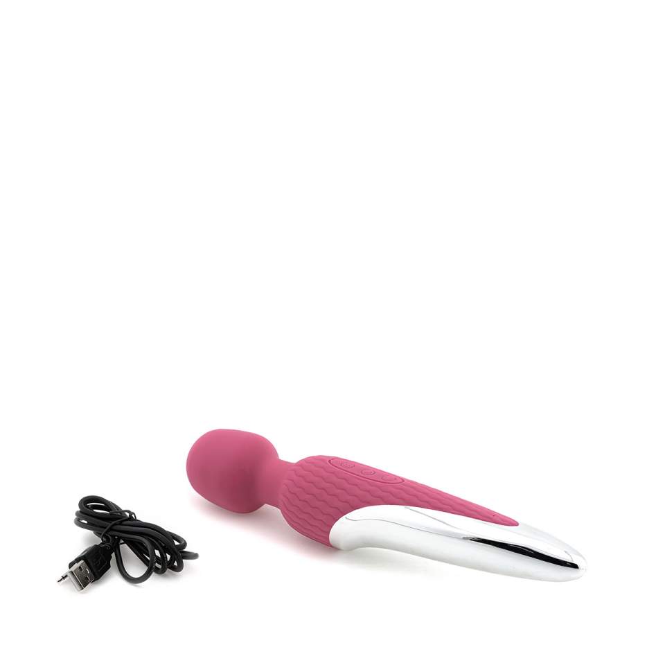 Różowy silikonowy masażer łechtaczki i całego ciała z funkcją podgrzewania