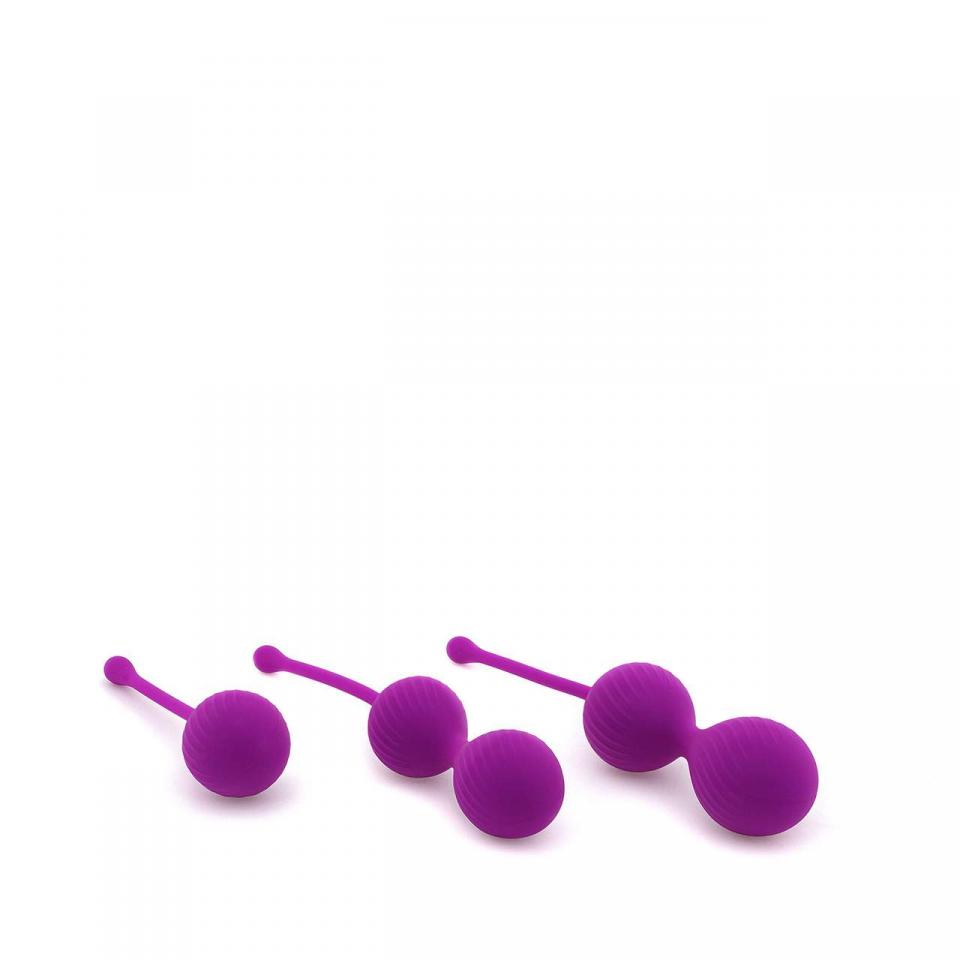 Zestaw trzech silikonowych kulek gejszy do stymulacji i treningu mięśni Kegla - 39-124 g