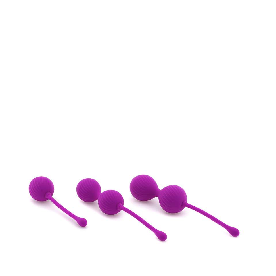 Zestaw trzech silikonowych kulek gejszy do stymulacji i treningu mięśni Kegla – 39-124 g
